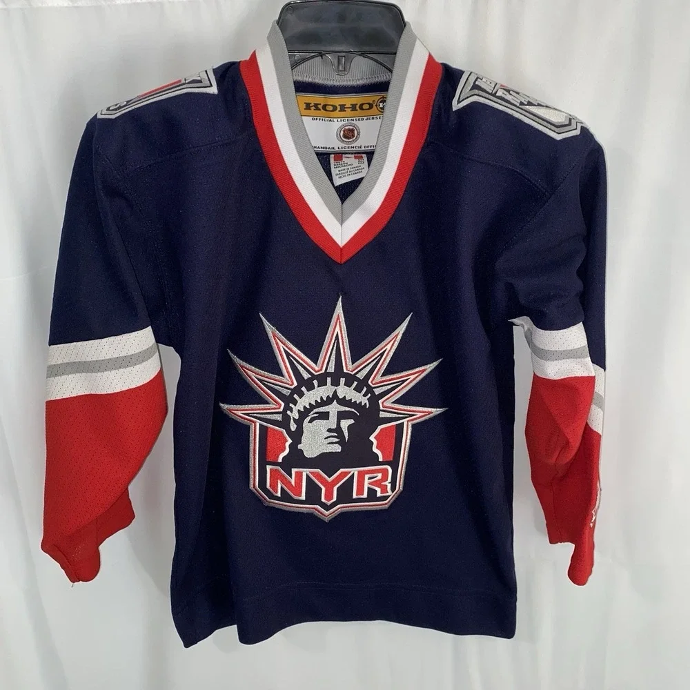 Vtg Koho New York Rangers Lady Liberty Jersey Youth Kids Size S/M Small Medium
